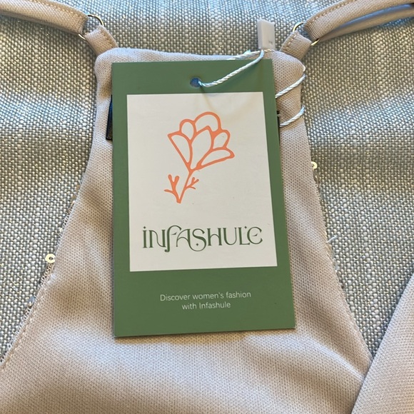 Sequin Camisole Top NWT Champagne color, flow-y A-line - Picture 4 of 6